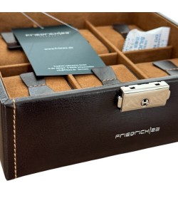 Friedrich 23 brown leather watch box for 6 watches