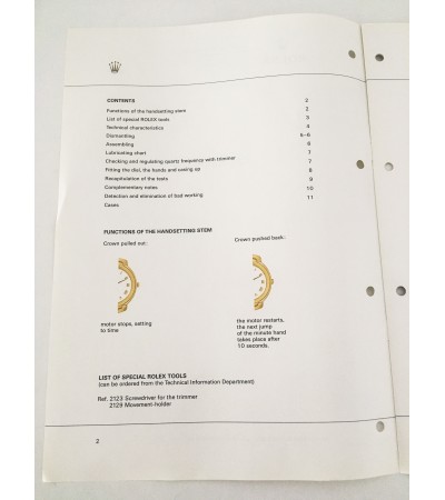 Genuine Rolex Quartz caliber 6620 Technical Infomation Service Catalog
