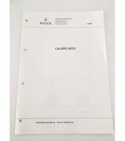 Genuine Rolex Quartz caliber 6620 Technical Infomation Service Catalog