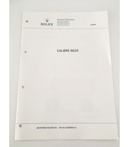 Genuine Rolex Quartz caliber 6620 Technical Infomation Service Catalog