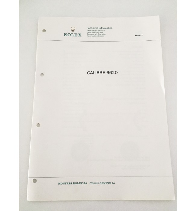 Genuine Rolex Quartz caliber 6620 Technical Infomation Service Catalog