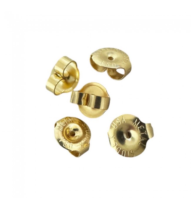 Gold-Plated Ear Studs – Hypoallergenic, 6 mm (Set of 10)