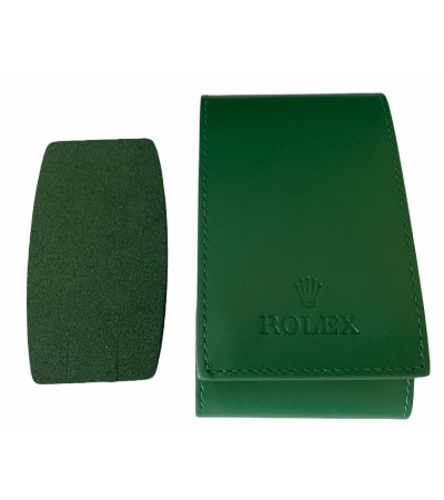 Green watch leather Rolex travel pouch