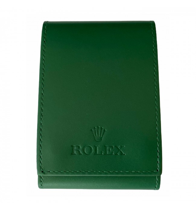 Green watch leather Rolex travel pouch