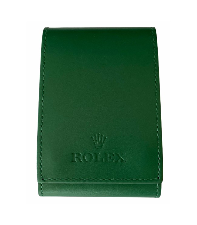 Зелен кожен несесер за часовници Rolex