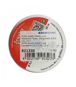Griffin Jewelry Elastic Cord, transparent, Ø 0,5 mm, 25 m