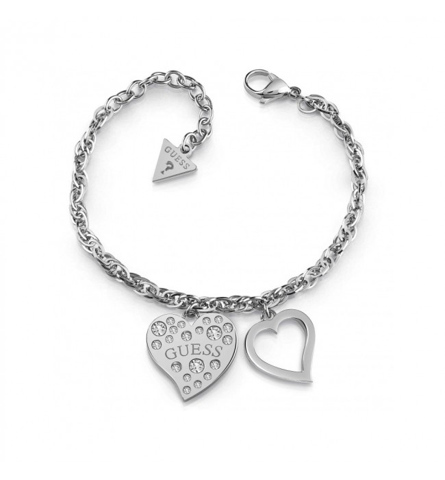 Guess women's bracelet with hearts and SWAROVSKI stones UBB78094-S