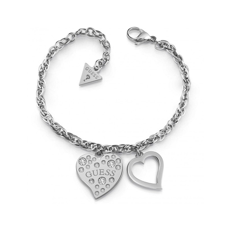 Сребърен гривна с сърца и SWAROVSKI камъни Guess UBB78094-S Сребърен гривна с сърца и SWAROVSKI камъни Guess UBB78094-S