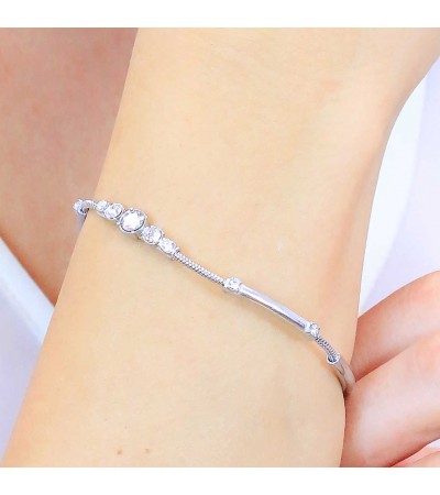 Guess women's bracelet with white zircons JUBB01407JWRHS