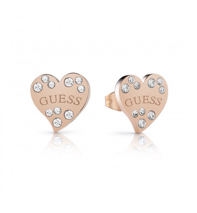 Guess women's rose gold earrings with SWAROVSKI stones UBE78053