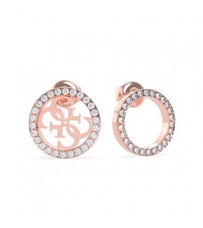 Guess women's rose gold earrings with SWAROVSKI stones UBE79100