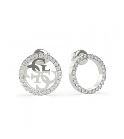 Guess women's silver plated earrings with SWAROVSKI stones UBE79099
