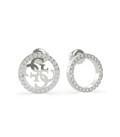 Guess women's silver plated earrings with SWAROVSKI stones UBE79099