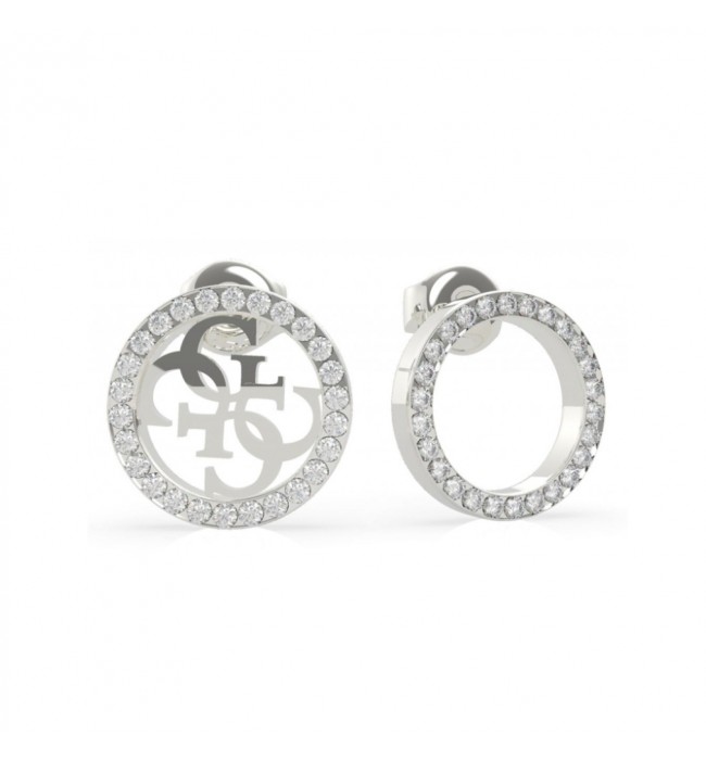 Guess women's silver plated earrings with SWAROVSKI stones UBE79099