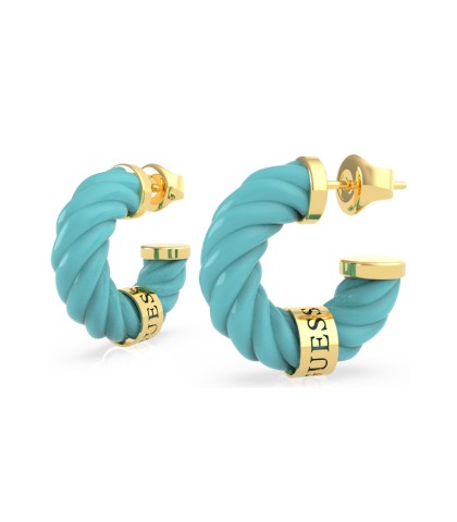 Guess women's turquoise earrings in yellow gold UBE70006