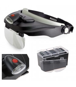 Head magnifier, high-power 3.5x LED glasses