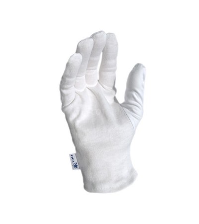 Heli presentation gloves, white, size M, 1 pair, microfiber and cotton