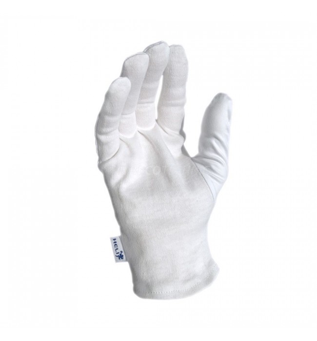 Heli presentation gloves, white, size M, 1 pair, microfiber and cotton