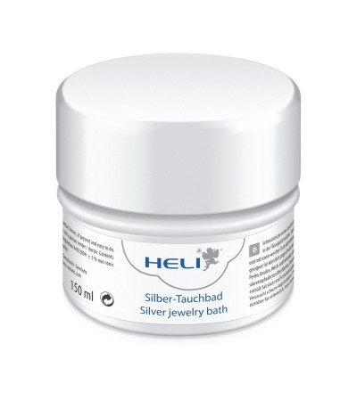 Heli silver jewelry bath with rinsing basket and cleaning cloth, jeweler's packaging 150 ml