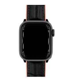 Hirsch Andy M black with pink calf leather watch strap, 18 mm, 0922328150-2-18