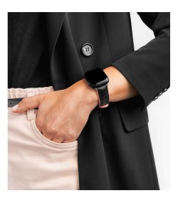 Hirsch Andy M black with pink calf leather watch strap, 20 mm, 0922328150-2-20