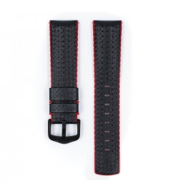 Hirsch Ayrton L black and red calf leather watch strap 22 mm 0912092050-5-22