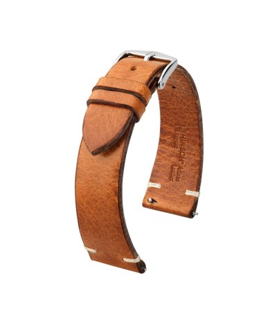 Hirsch Bagnore L brown leather watch strap 19 mm 05502070-2-19