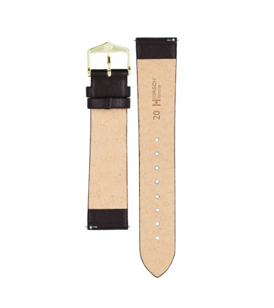 Hirsch brown calf leather watch strap Toronto L 19 mm  03702010-1-19