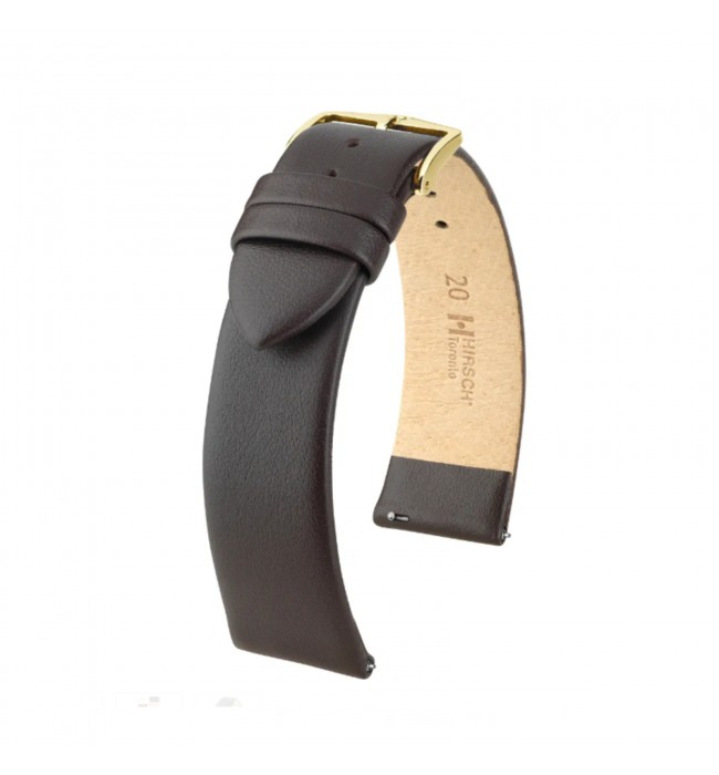Hirsch brown calf leather watch strap Toronto L 19 mm  03702010-1-19