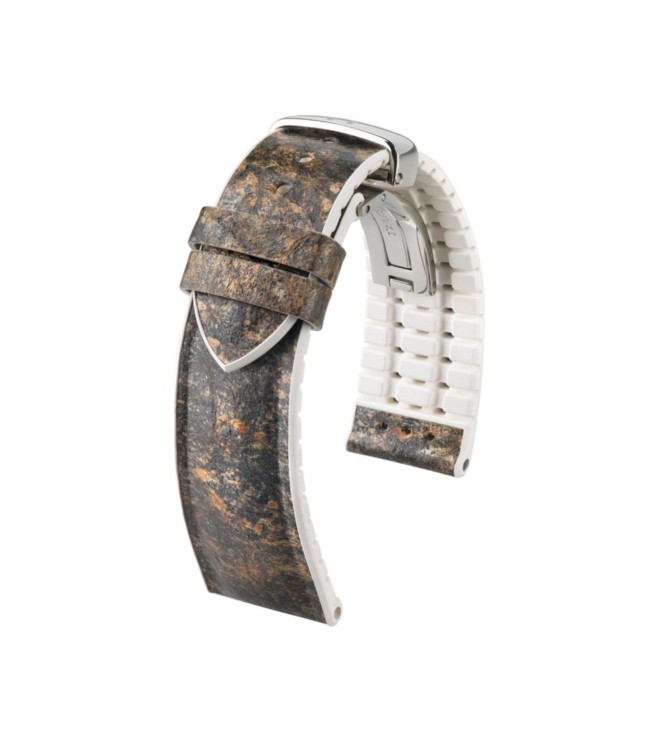 Кафява кожена каишка за часовник Hirsch Stone M 18 мм