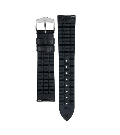 Hirsch George L black calf leather watch strap 22 mm 0925128052-2-22
