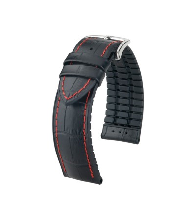 Hirsch George L black calf leather watch strap 22 mm 0925128052-2-22
