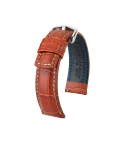 Кожена каишка за часовник Hirsch Grand Duke L, златисто кафява, 22 мм