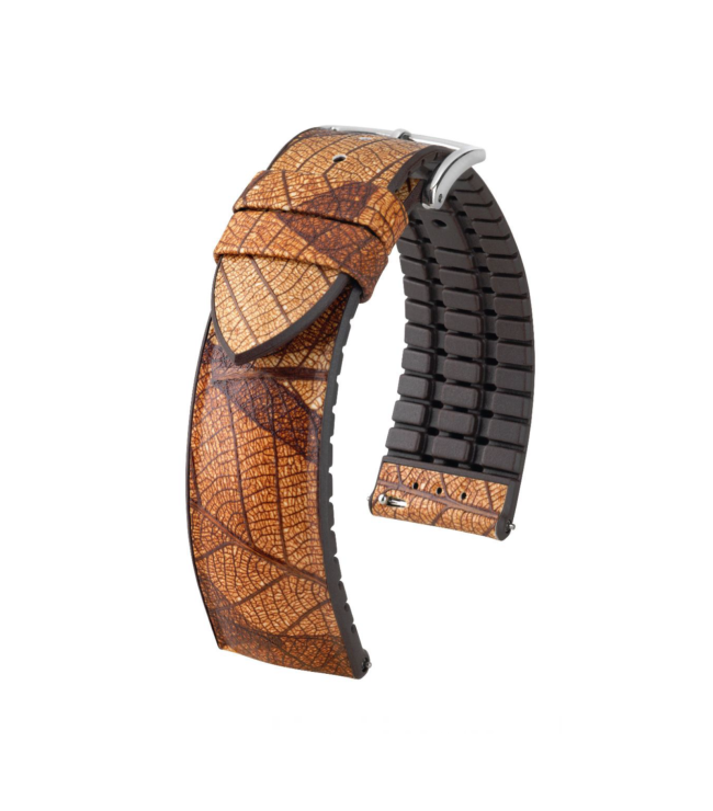 Кафява каишка за часовник Hirsch Leaf 22 мм