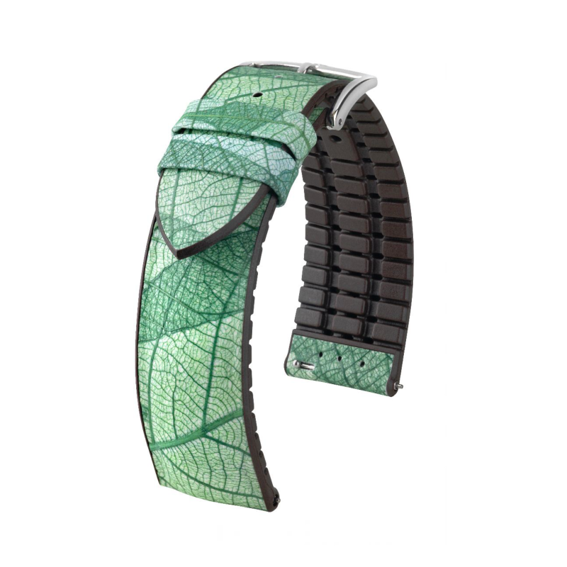 Часовникова каишка Hirsch Leaf зелена 18 мм Часовникова каишка Hirsch Leaf зелена 18 мм