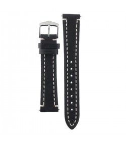 Hirsch Liberty Artisan L black calf leather watch strap 24 mm 10900250-2-24