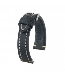Hirsch Liberty Artisan XL black calf leather watch strap 20 mm 10920250-2-20