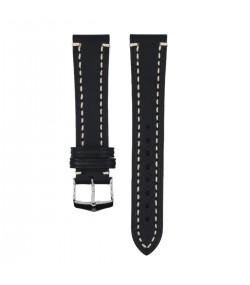 Hirsch Liberty Artisan XL black calf leather watch strap 22 mm 10920250-2-22