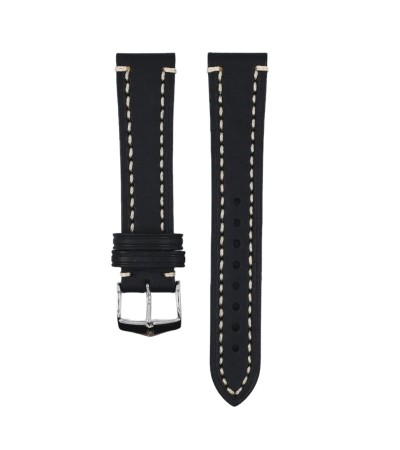 Hirsch Liberty Artisan XL black calf leather watch strap 22 mm 10920250-2-22