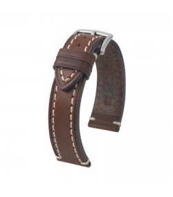 Hirsch Liberty Artisan XL brown calf leather watch strap 22 mm 10920210-2-22