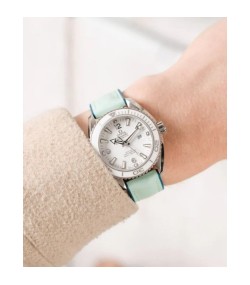 Hirsch LINDSEY light blue, Tiffany leather & rubber watch strap 20mm 0928302181-2-20