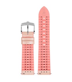 Hirsch LINDSEY light pink, rose ladies leather & rubber watch strap 18mm 0922302122-2-18