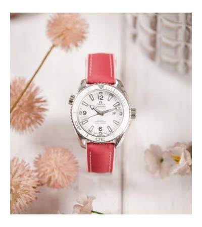 Hirsch LINDSEY pink, rose ladies leather & rubber watch strap 18mm 0922202125-2-18