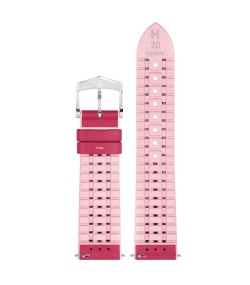 Hirsch LINDSEY pink, rose ladies leather & rubber watch strap 18mm 0922202125-2-18