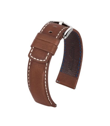 Кожена каишка за часовник Hirsch Mariner L кафява 18 мм