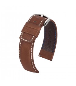 Hirsch Mariner L brown calf leather watch strap 20 mm 14502110-2-20