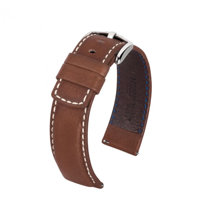 Hirsch Mariner L brown calf leather watch strap 20 mm 14502110-2-20