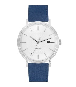 Hirsch Osiris Nubuk blue calf leather watch strap, 20 mm, 03433080-2-20