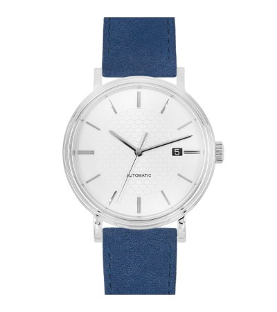 Hirsch Osiris Nubuk blue calf leather watch strap, 20 mm, 03433080-2-20