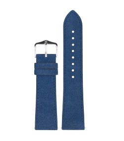 Hirsch Osiris Nubuk blue calf leather watch strap, 20 mm, 03433080-2-20